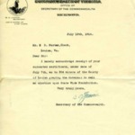 Letter to Clerk of Louisa Court from Secretary of the Commonwealth